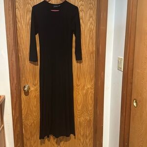 Polo knit dress / black